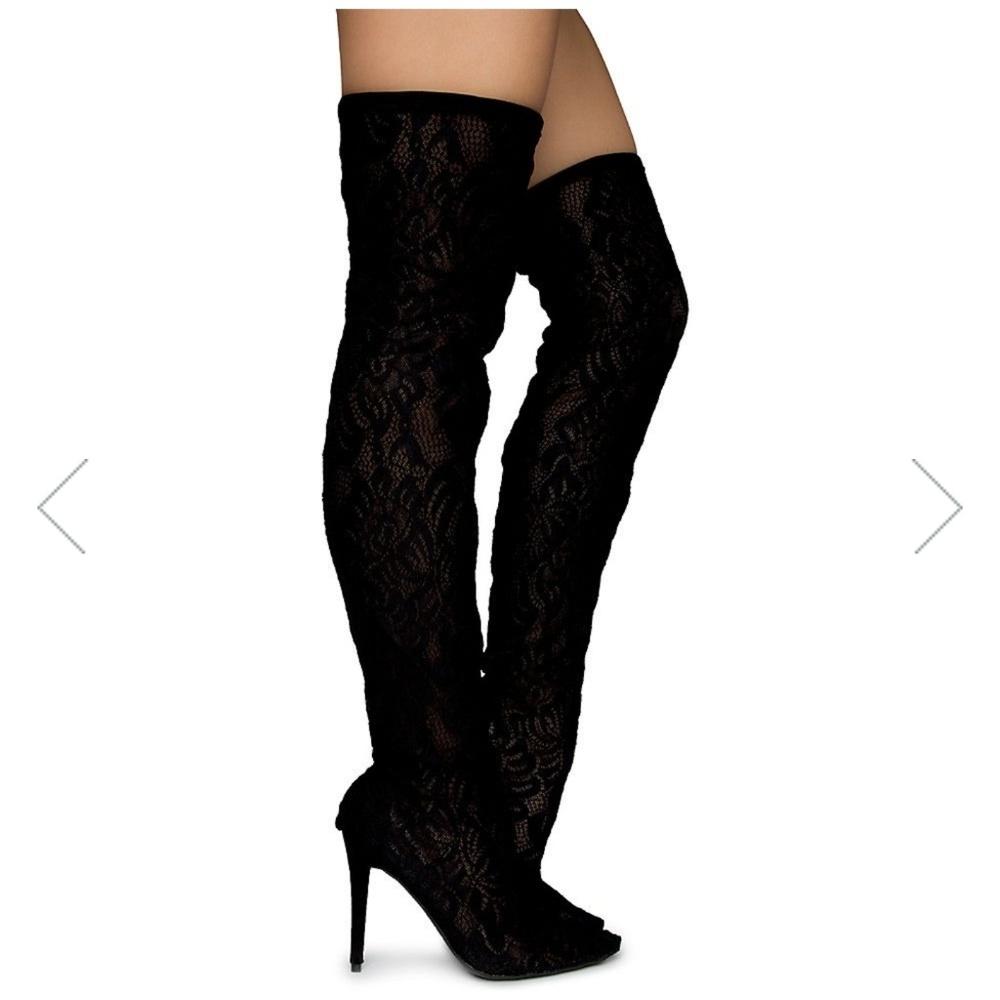 Anne Michelle Black Over the Knee Boots